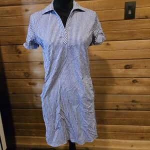 Southern Tide Kamryn Intercoastal Gingham Dress Small Nautical Navy Beachy
